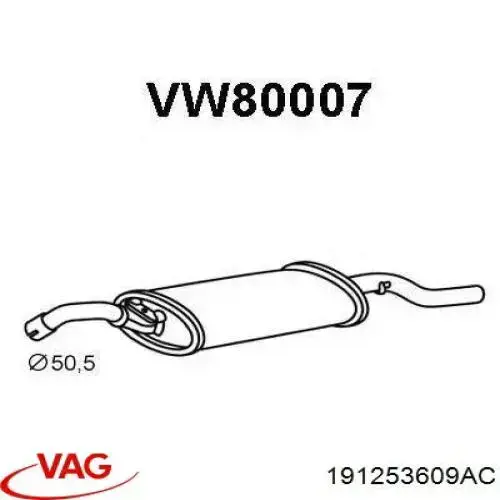 191253609AC VAG silenciador posterior
