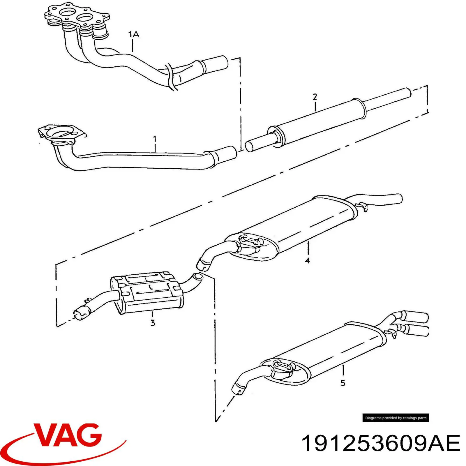 Comprar 191253609AE VAG Silenciador trasero