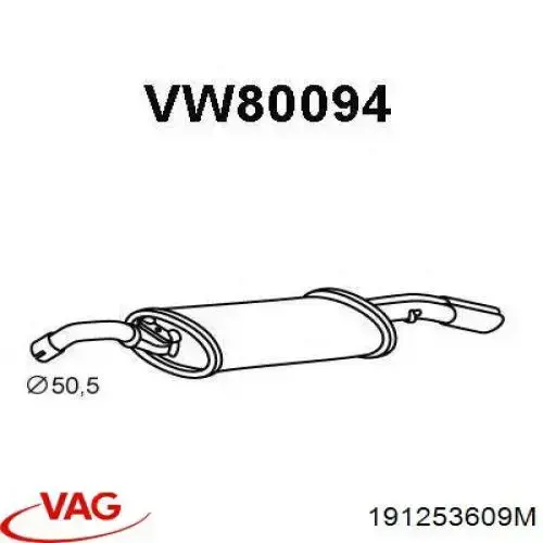 Comprar 191253609M VAG Silenciador trasero