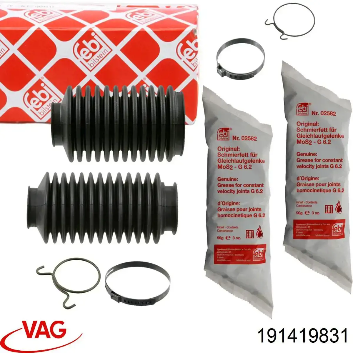 Guardapolvo de dirección izquierdo (cremallera) VAG 191419831 precio, desde 4,07 EUR