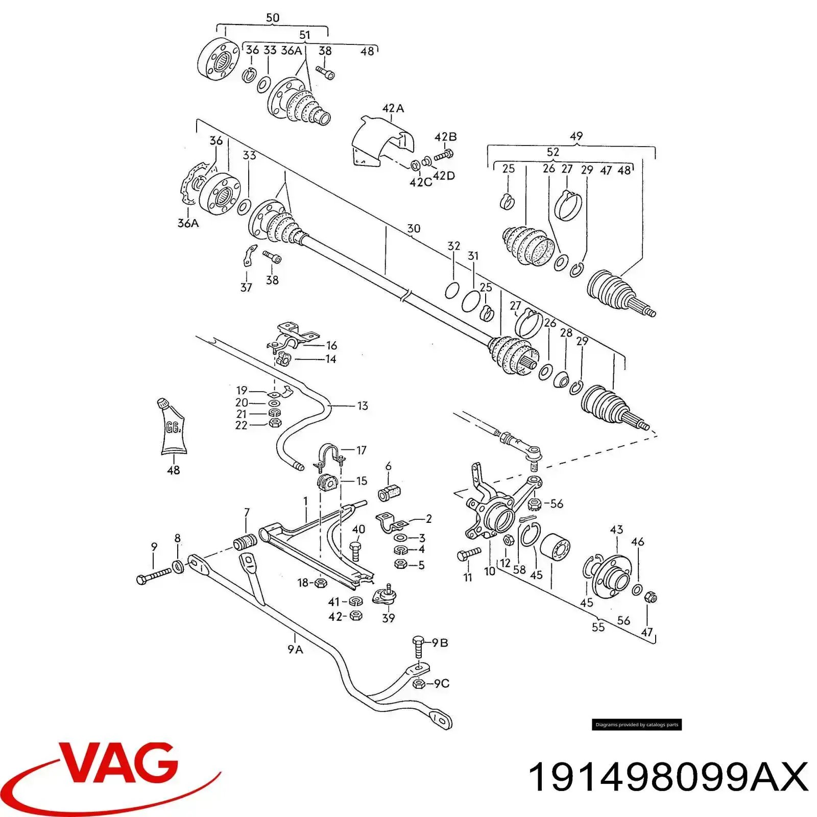 Comprar 191498099AX VAG Junta homocinetica