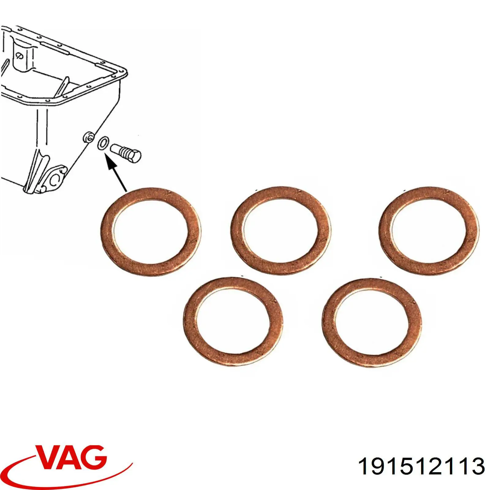 Plato superior metálico del resorte trasero 191512113 VAG