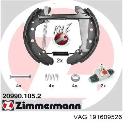 Zapatas de freno traseras VAG 191609526