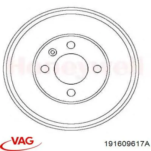 191609617A VAG freno de tambor trasero