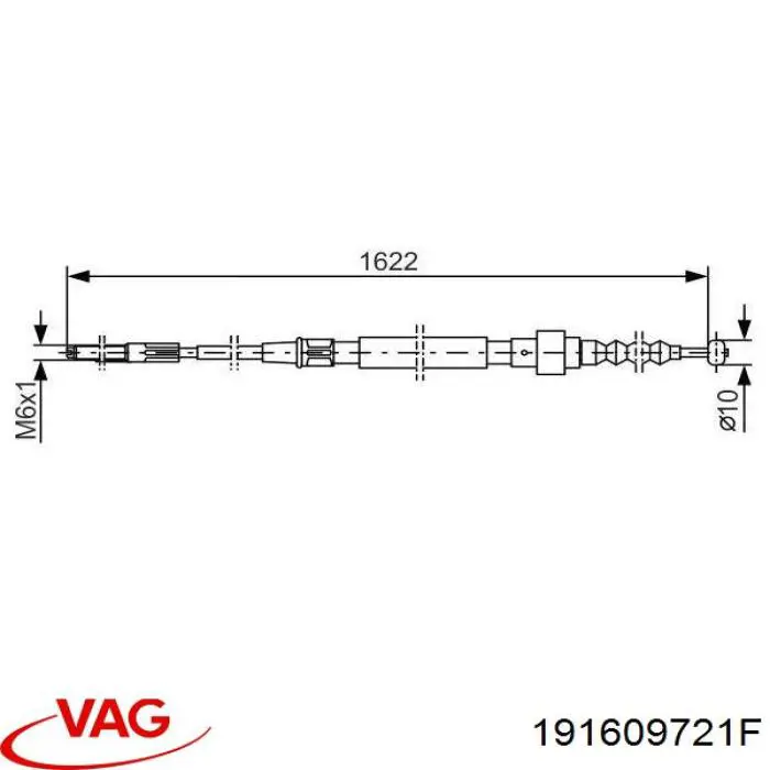 Cable de freno de mano trasero derecho/izquierdo VAG 191609721F precio, desde 10,35 EUR