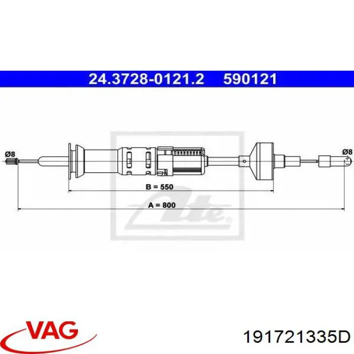 191721335D VAG cable de embrague