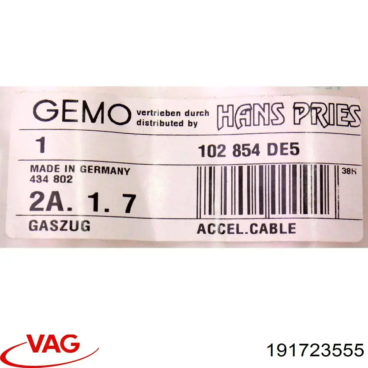 191723555 VAG cable del acelerador