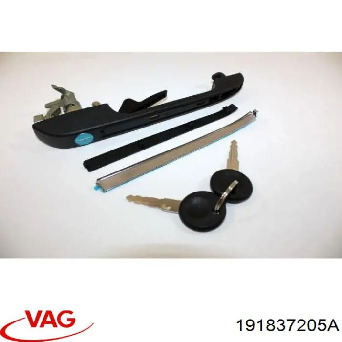 Manija exterior izquierda de puerta delantera 191837205A VAG