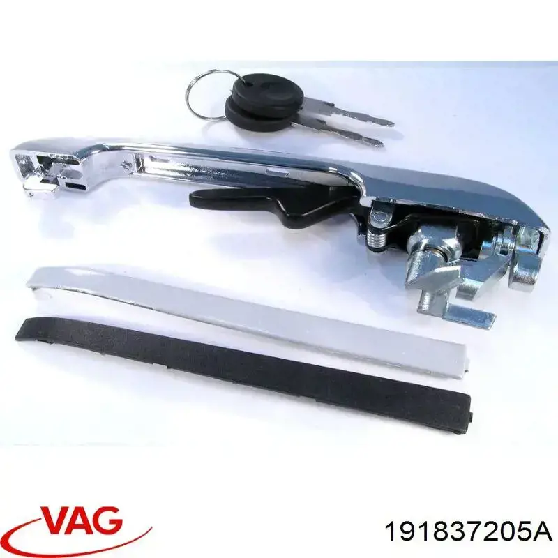 Manija exterior izquierda de puerta delantera 191837205A VAG