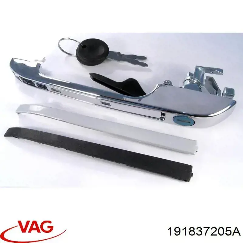 Manija exterior izquierda de puerta delantera VAG 191837205A