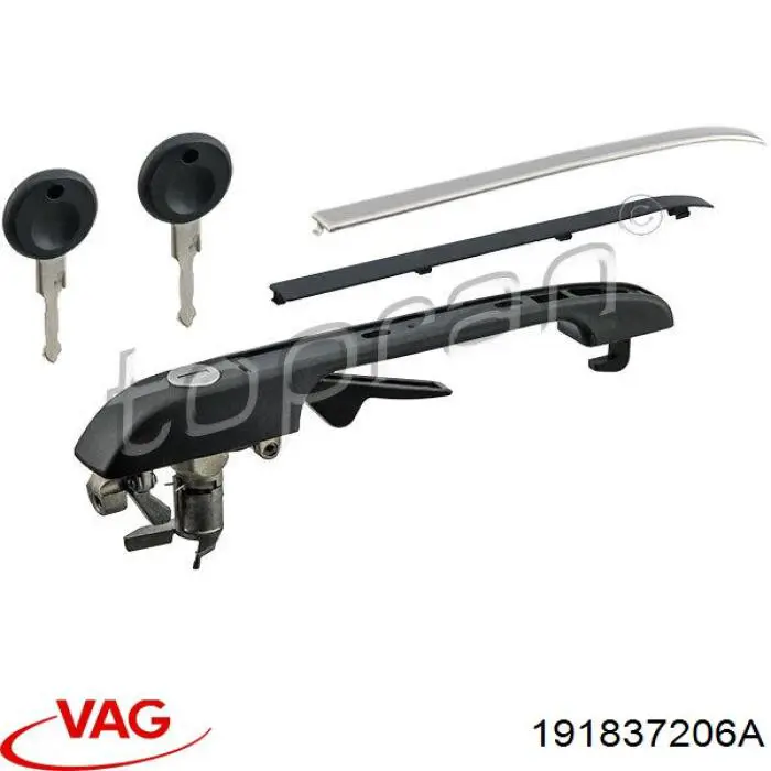 Manija exterior derecha de puerta delantera VAG 191837206A precio, desde 10,22 EUR