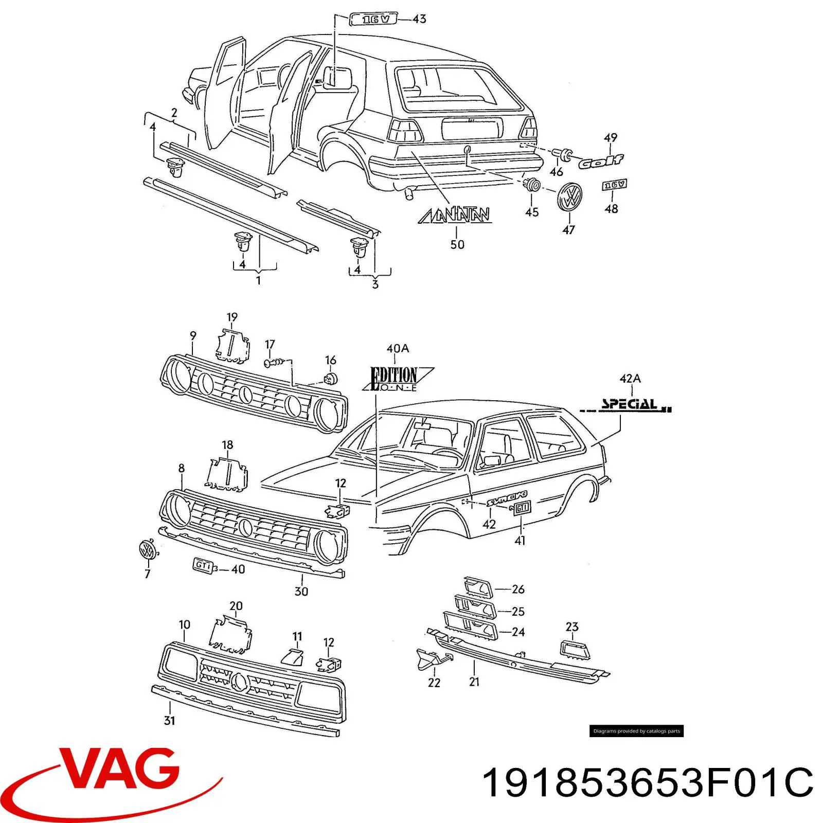 191853653F VAG panal de radiador