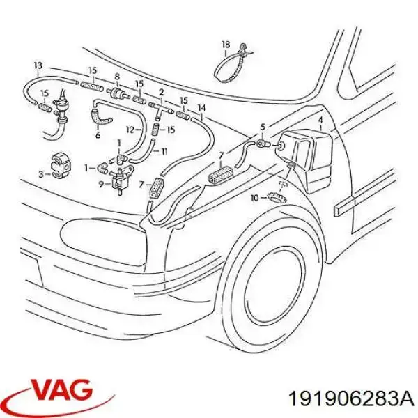Comprar 191906283A VAG Válvula de solenoide de control de mariposa EGR