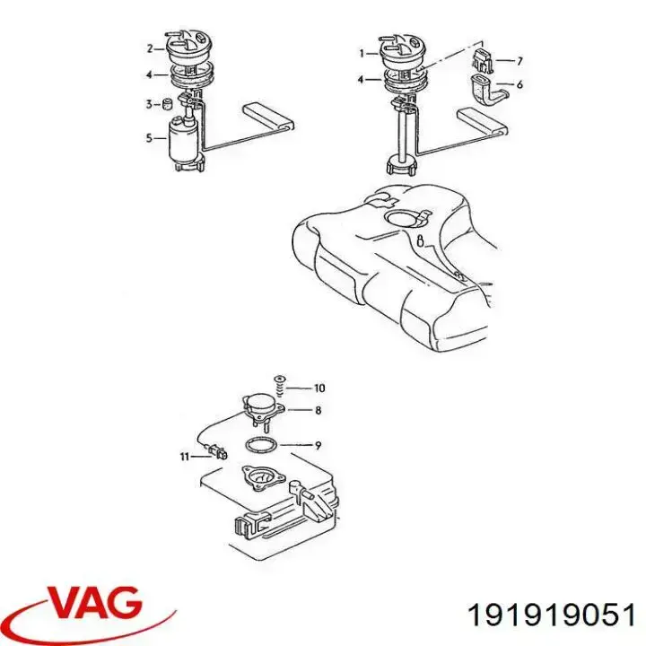 Indicador de nivel de combustible VAG 191919051 precio, desde  