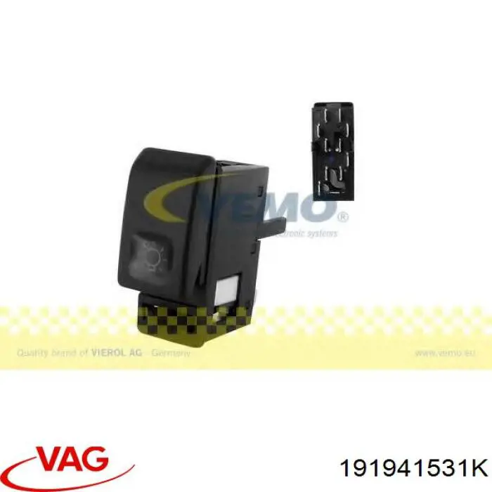 Interruptor de luces en el tablero 191941531K VAG