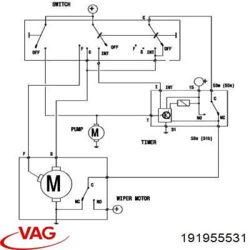 Relé de intermitencia del limpiaparabrisas Volkswagen Passat 3A5, 351, 315