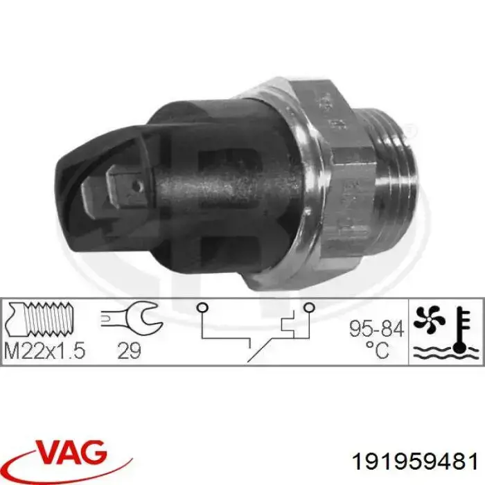 191959481 VAG sensor, temperatura del refrigerante (encendido el ventilador del radiador)