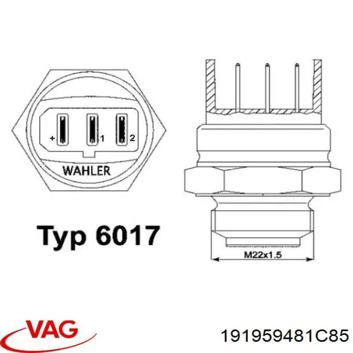 Sensor de temperatura del refrigerante VAG 191959481C85