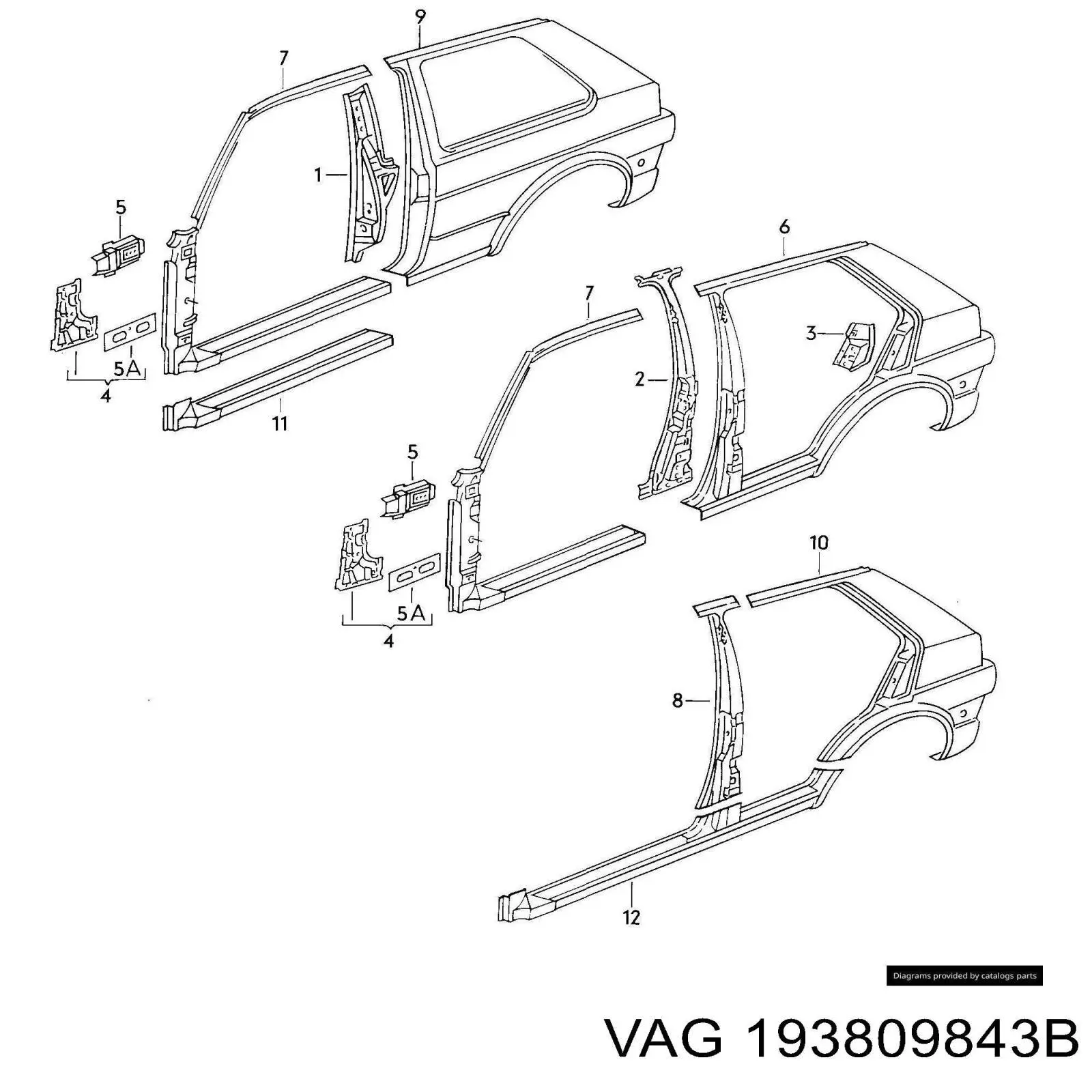 Guardabarros trasero izquierdo para Volkswagen Golf (19E)