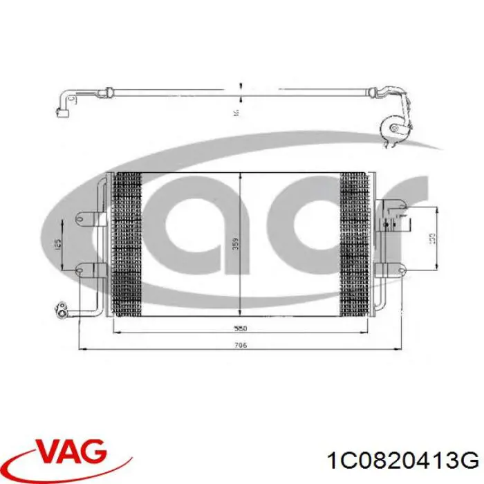 1C0820413G VAG condensador aire acondicionado