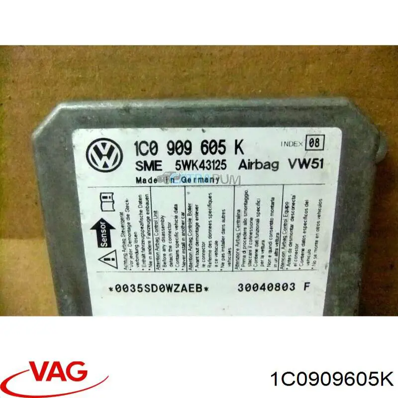 Módulo de control de airbag 1C0909605K VAG