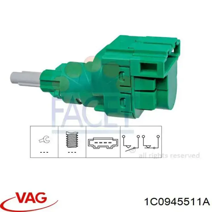 1C0945511A VAG Interruptor luces de freno