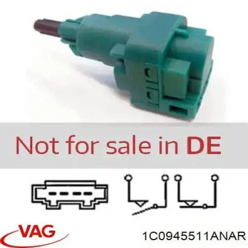 Interruptor de luz de freno VAG 1C0945511ANAR precio, desde 8,56 EUR