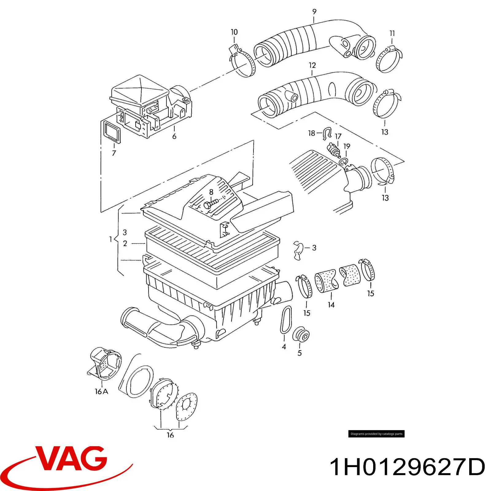 Manguito de aire del medidor de masa de aire Volkswagen Vento sedán (1H2) (1991 - 1998) precio, desde 88,23 EUR