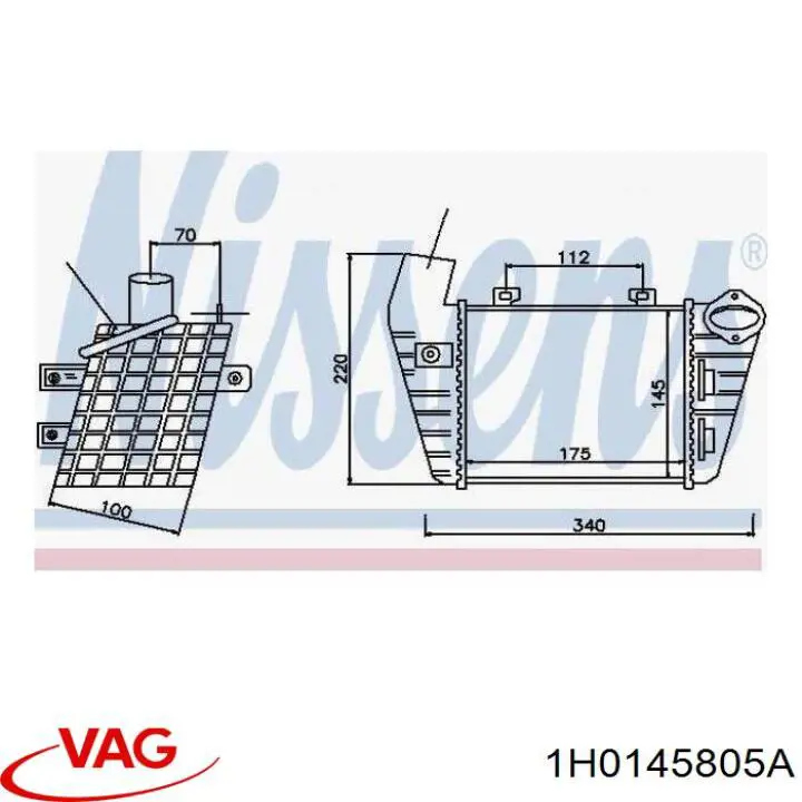 Radiador de aire de admisión VAG 1H0145805A precio, desde 98,74 EUR
