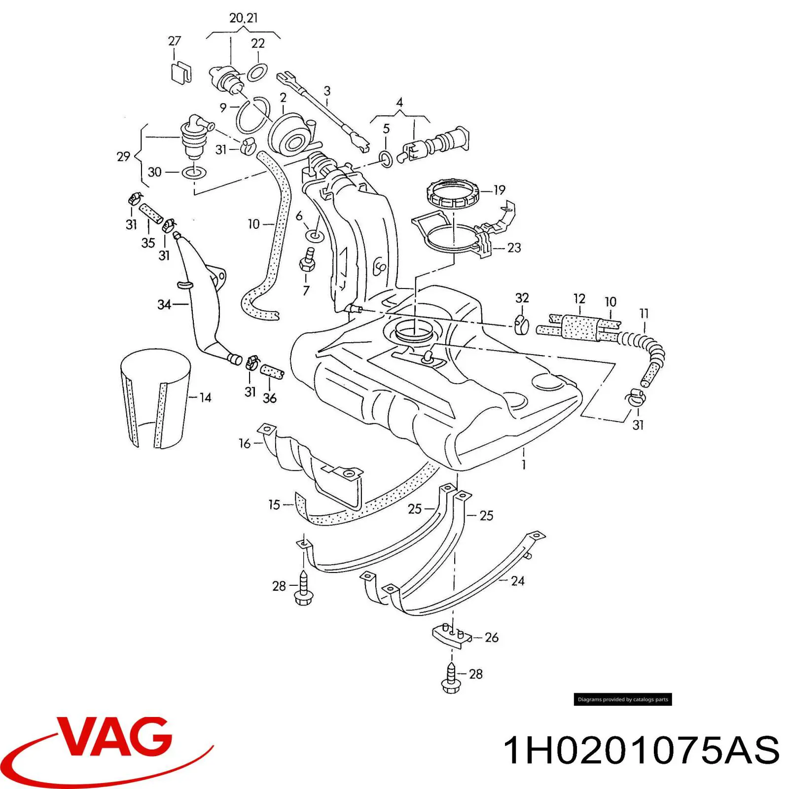 Depósito de gasolina Volkswagen Golf III hatchback (1H1) (1989 - 2000) precio, desde 264,26 EUR
