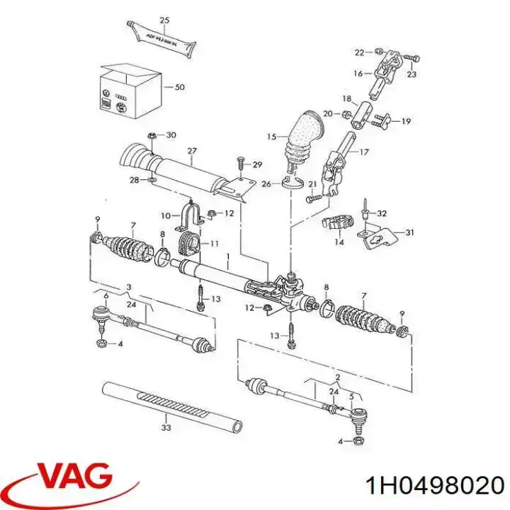 Comprar 1H0498020 VAG Kit de reparación, mecanismo dirección