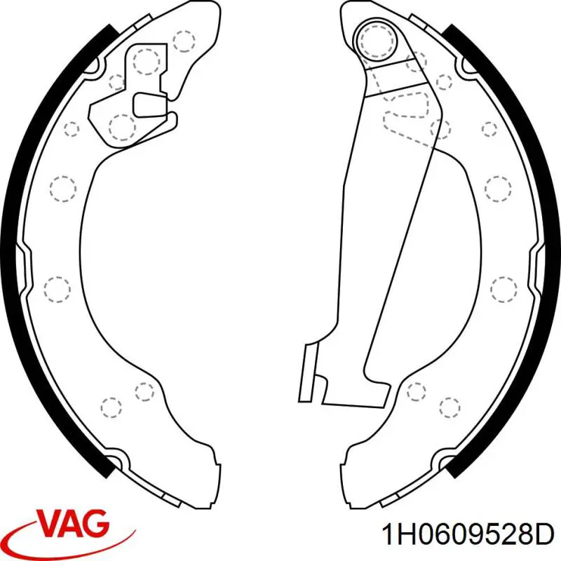 Zapatas de freno de tambor traseras VAG 1H0609528D precio, desde 22,75 EUR