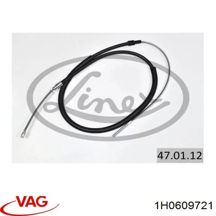 Cable de freno de mano trasero derecho/izquierdo 1H0609721 VAG