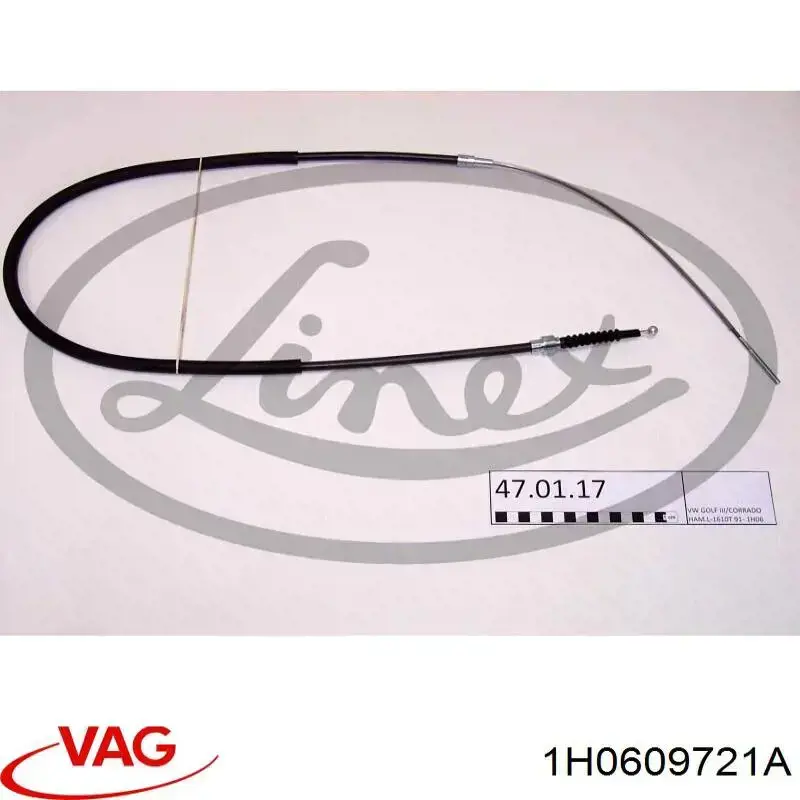 1H0609721A VAG cable de freno de mano trasero derecho/izquierdo