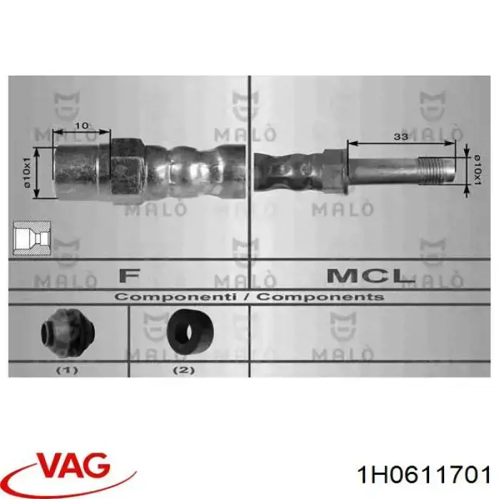 Latiguillos de freno delantero VAG 1H0611701 precio, desde 9,51 EUR