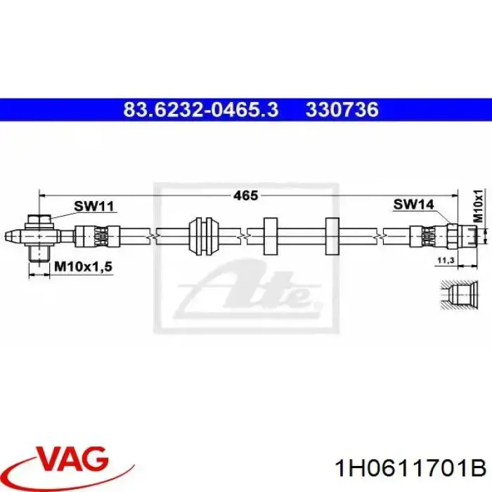 73163 A-N Parts latiguillo de freno delantero