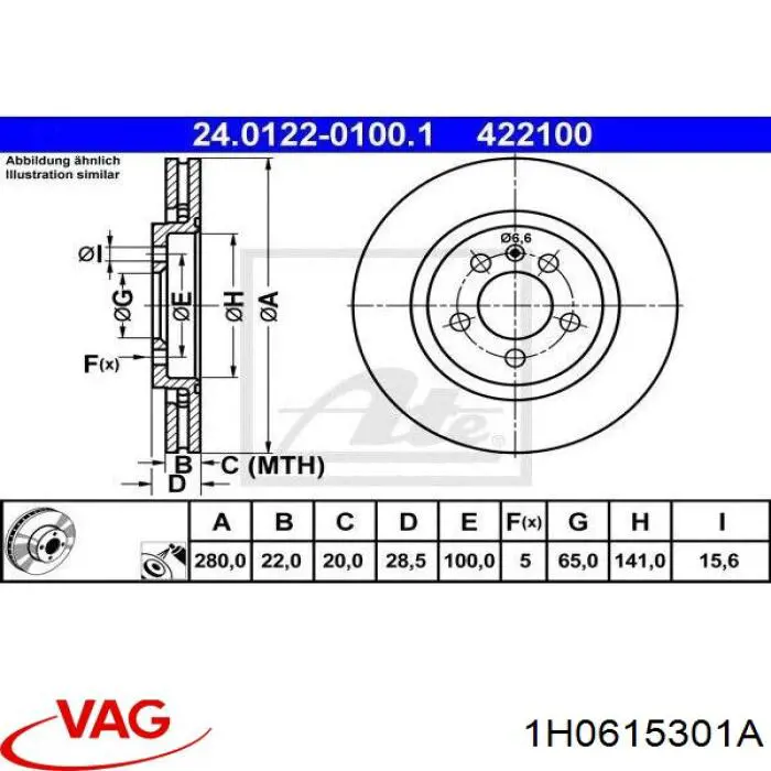 Frenos delanteros VAG 1H0615301A precio, desde 33,01 EUR