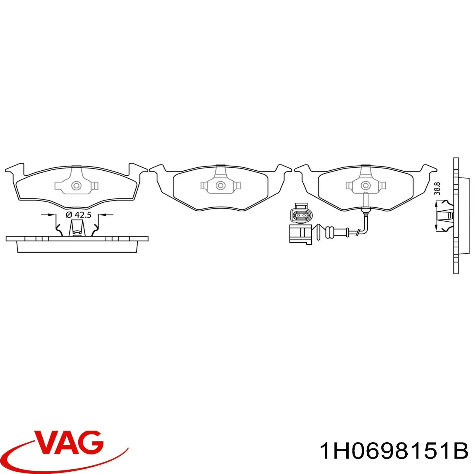 1H0698151B VAG Pastillas delanteras