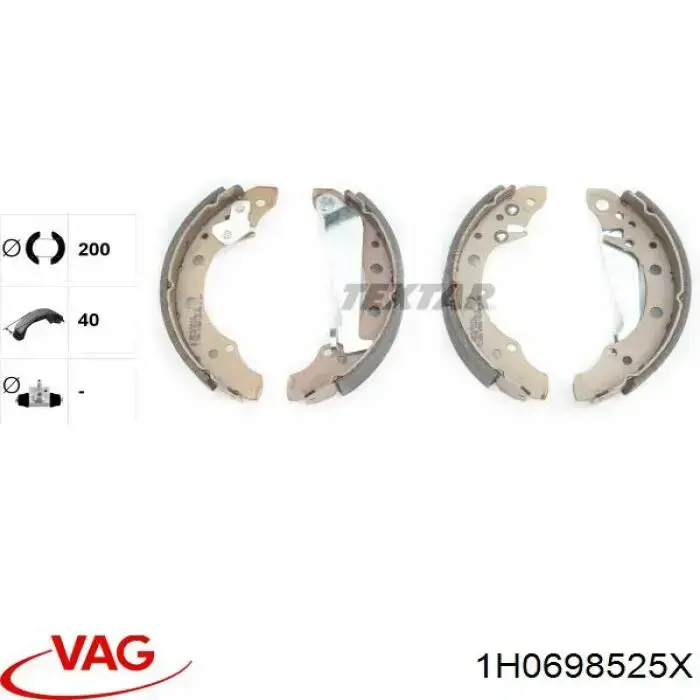 Zapatas de freno 1H0698525X VAG