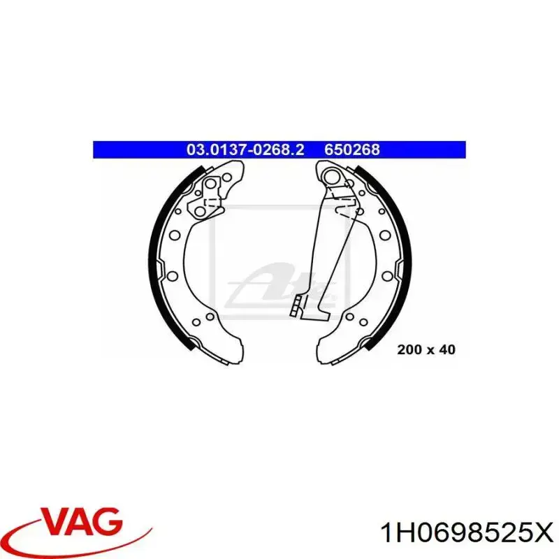 Zapatas de freno traseras VAG 1H0698525X
