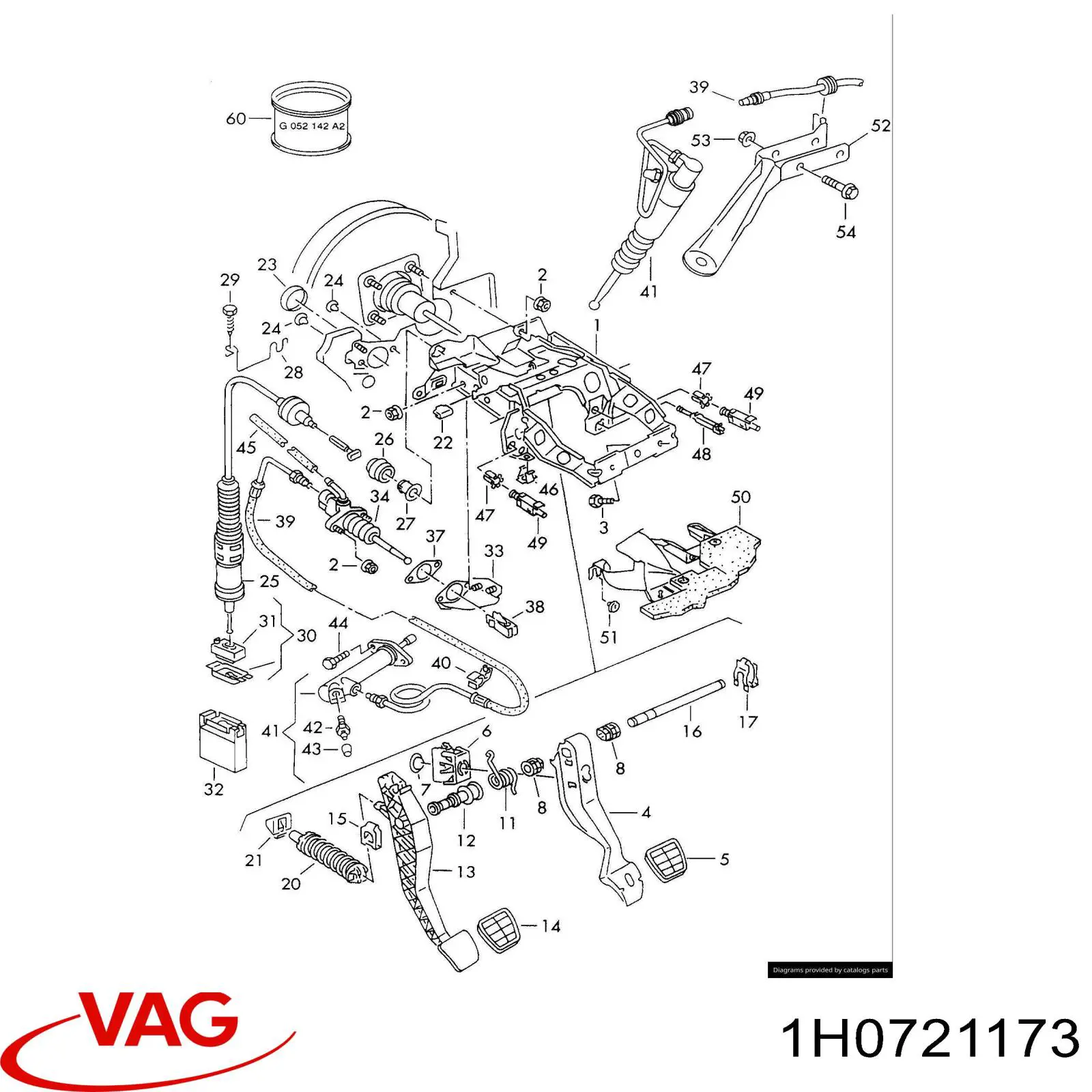 1H0721173 VAG Revestimiento de pedal, juego