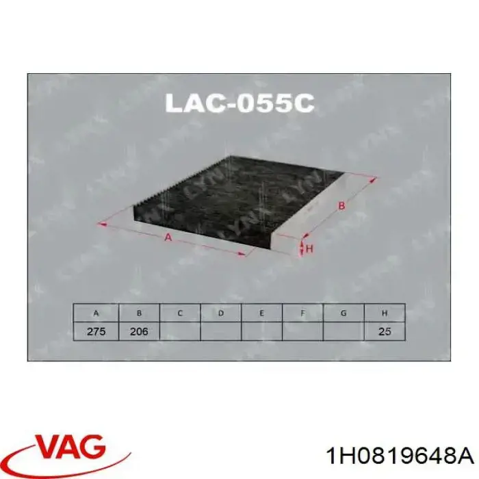 Comprar 1H0819648A VAG Marco del filtro de habitáculo