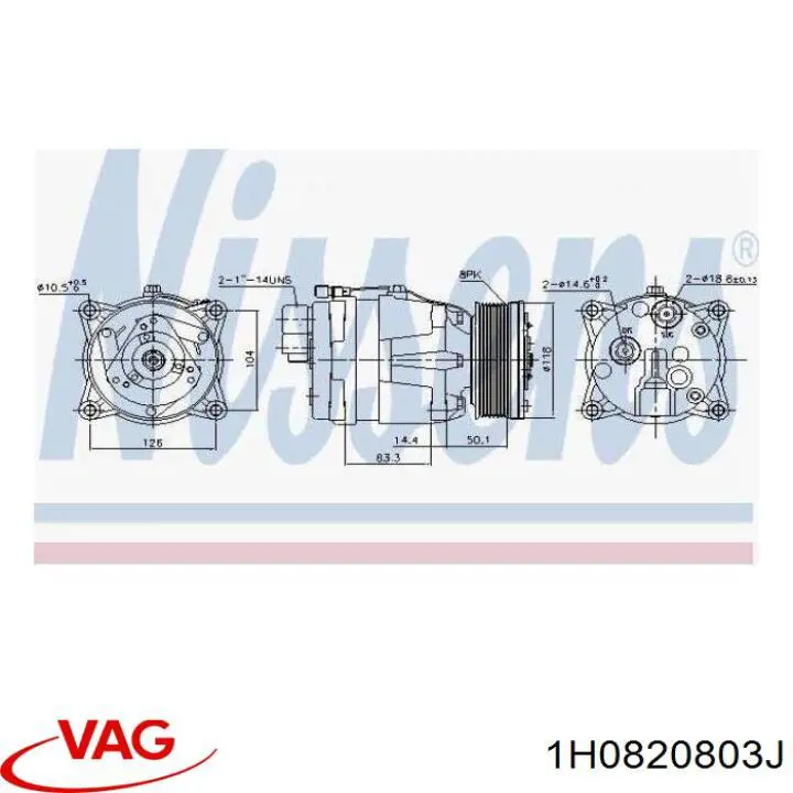 Comprar 1H0820803J VAG Compresor de aire acondicionado coche