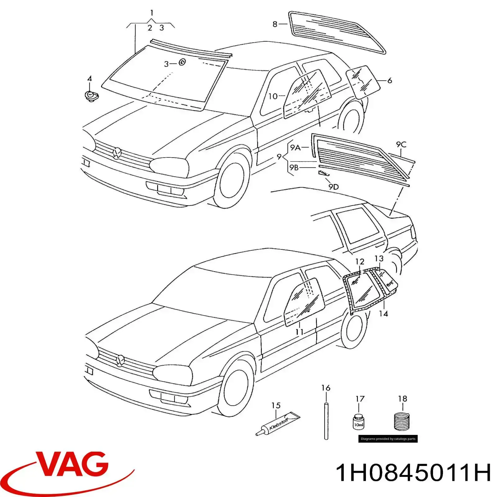 Cristal parabrisas VAG 1H0845011H precio, desde 113,53 EUR