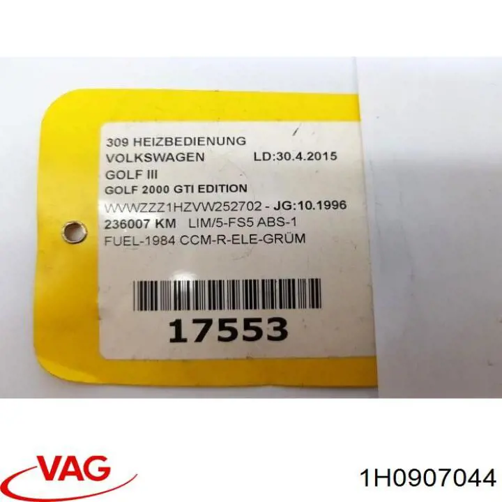 Módulo de modos de calefacción/aire acondicionado VAG 1H0907044 precio, desde 250,00 EUR