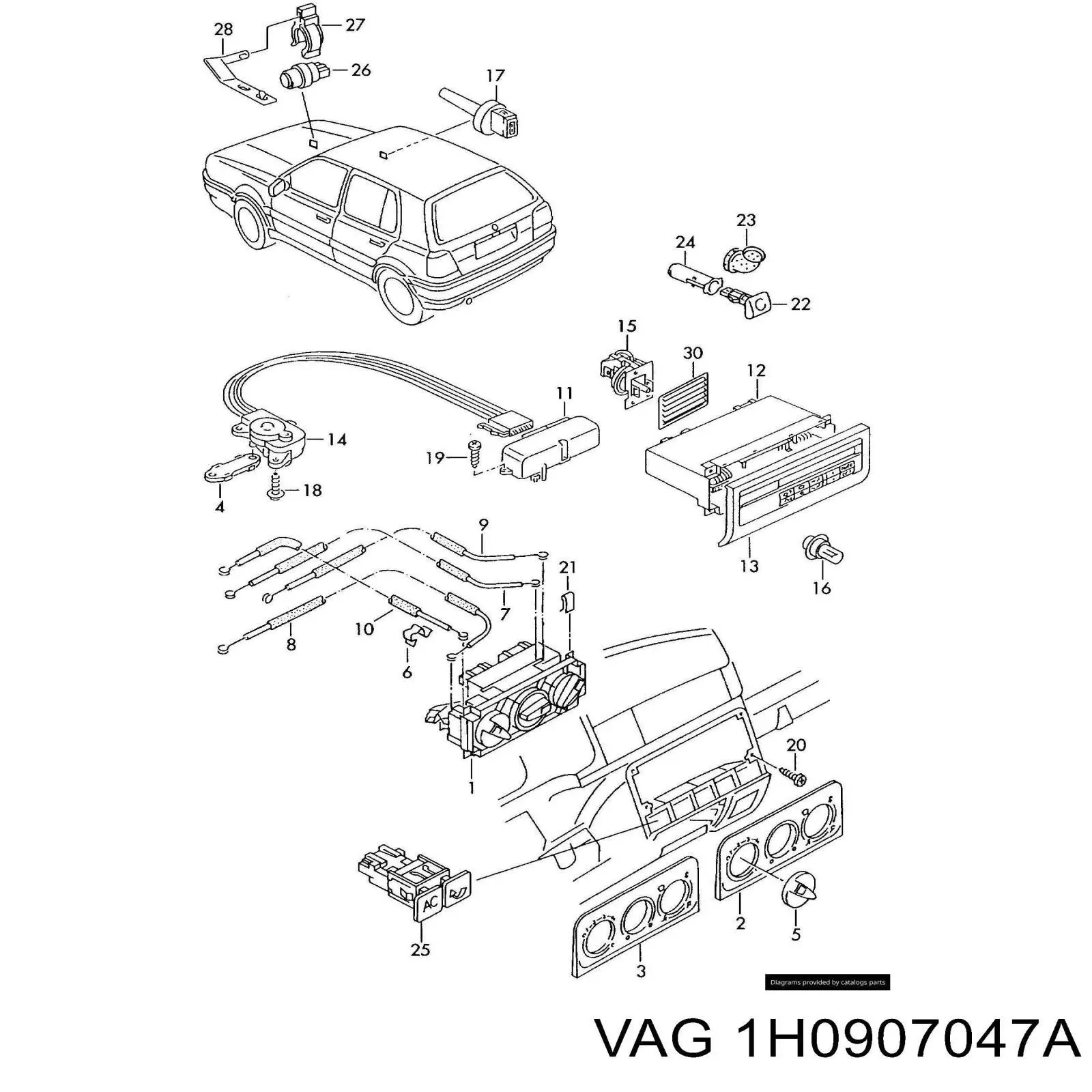 Comprar 1H0907047A VAG Unidad de control aire acondicionado