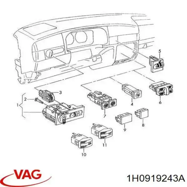 Bombilla de iluminación de los reguladores de calefacción VAG 1H0919243A precio, desde  EUR