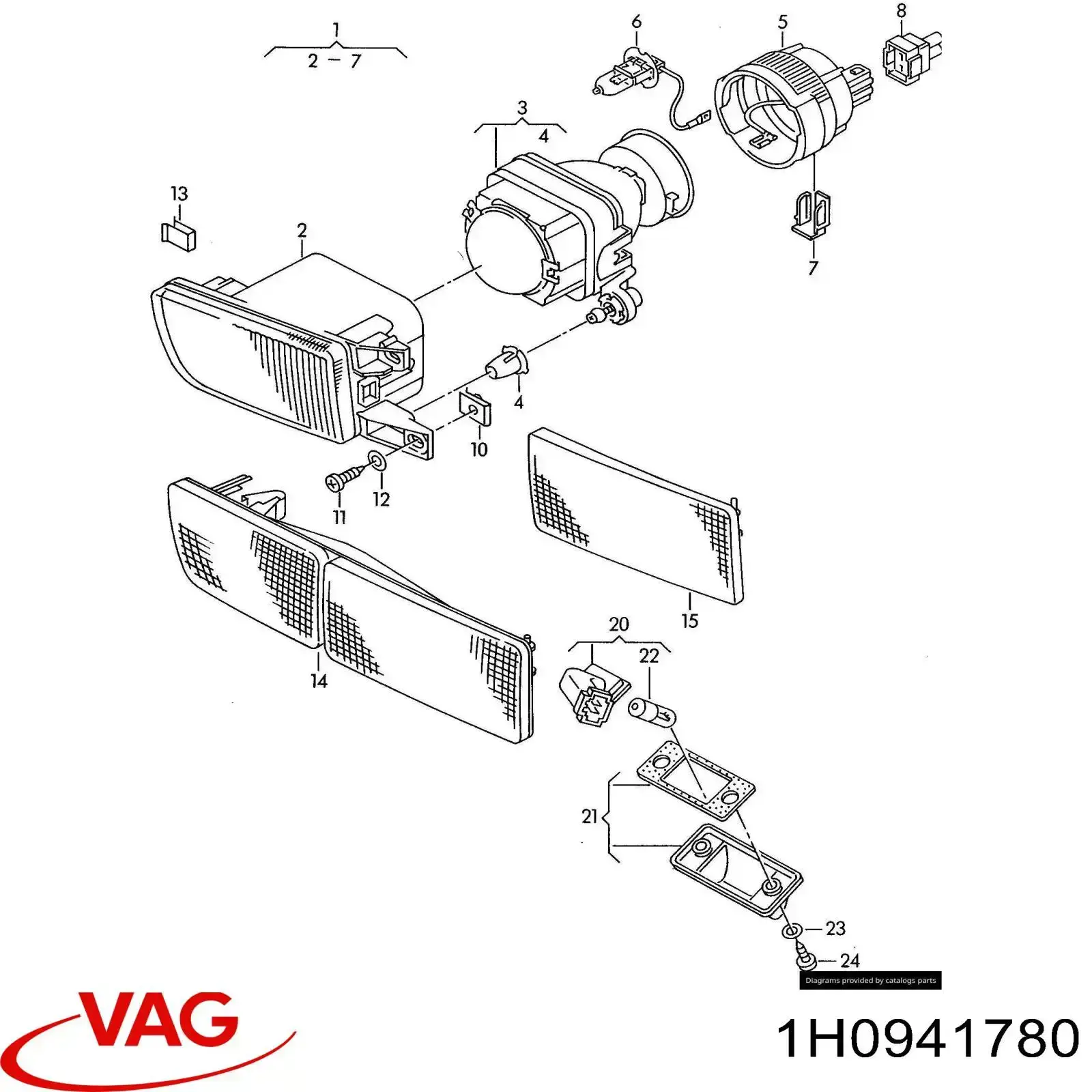 Comprar 1H0941780 VAG Tapa del gancho de remolque del parachoques delantero derecho