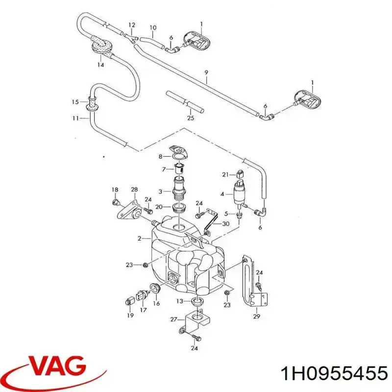 1L0955455 VAG tapa de depósito del agua de lavado