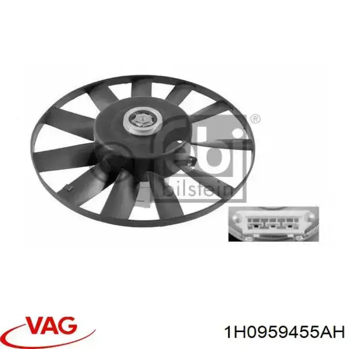 Ventilador eléctrico de aire acondicionado completo (motor y aspa) 1H0959455AH VAG